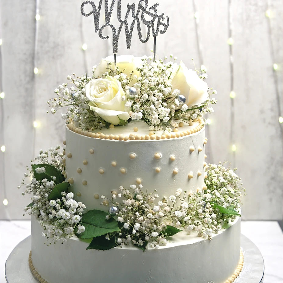 Wedding 2 Tier Floral Cake (3 kgs)